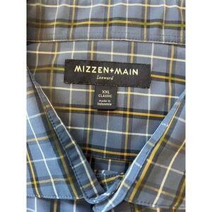 Mizzen + Main Men's XXL Dress Shirt Leeward Classic Trim Fit, Blu, Yellow, White